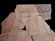 Close-up of a Shepard typical cord-wrapped dowel impressed rim sherd from the Winslow site 18MO9 - SI Cat. #449644 - Courtesy of the Smithsonian Institution, Museum of Natural History, Department of Anthropology.